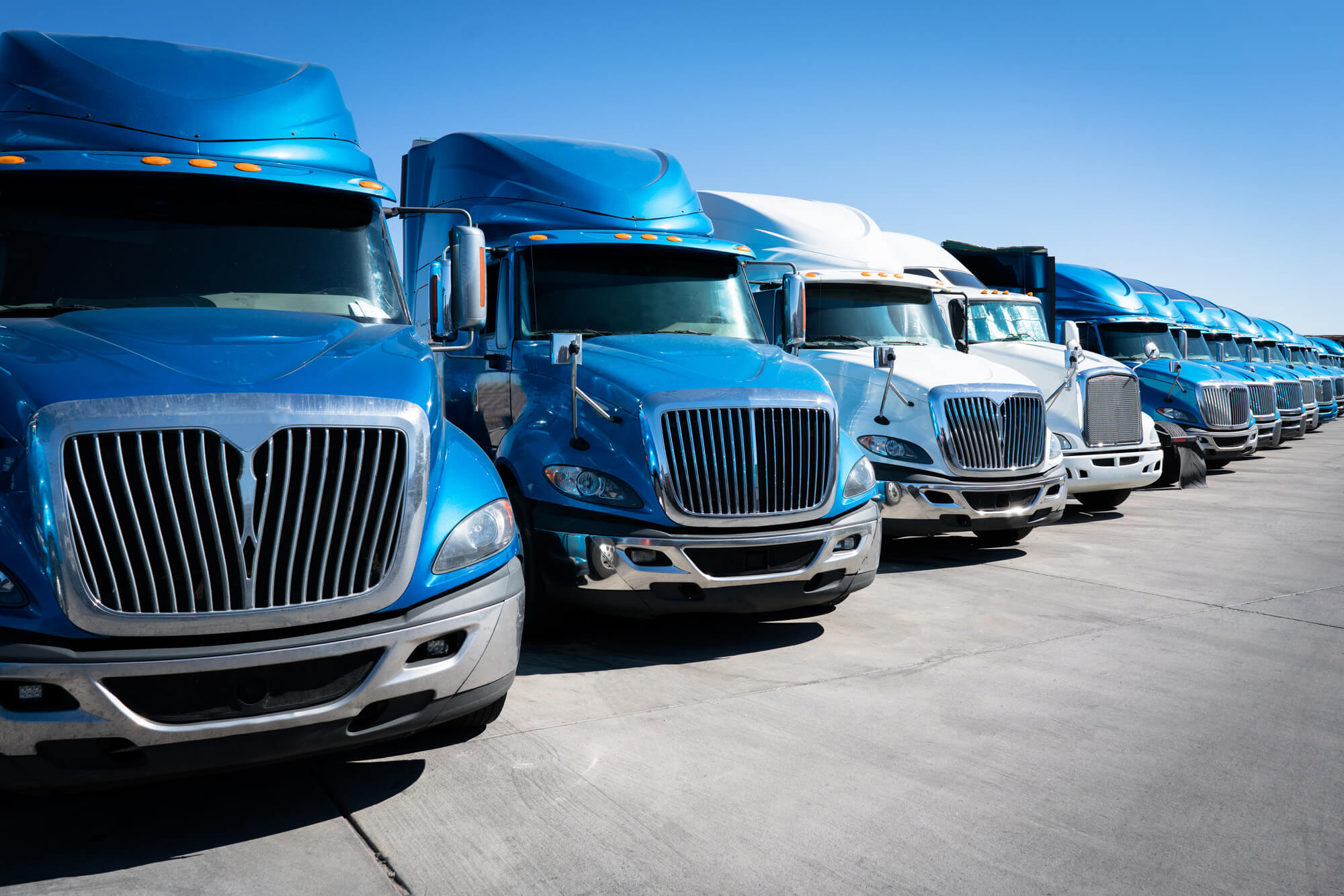 trucks in a row