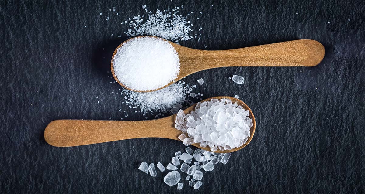 salt on wooden spoons