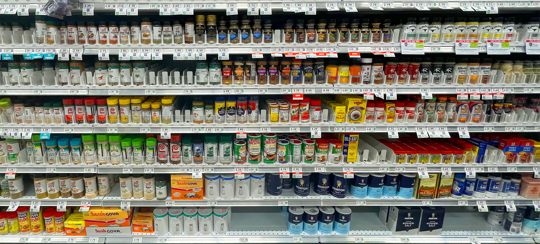 spice aisle at the grocery store