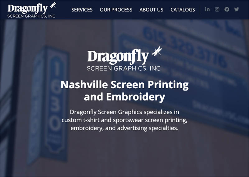 Dragonfly Screen Graphics website
