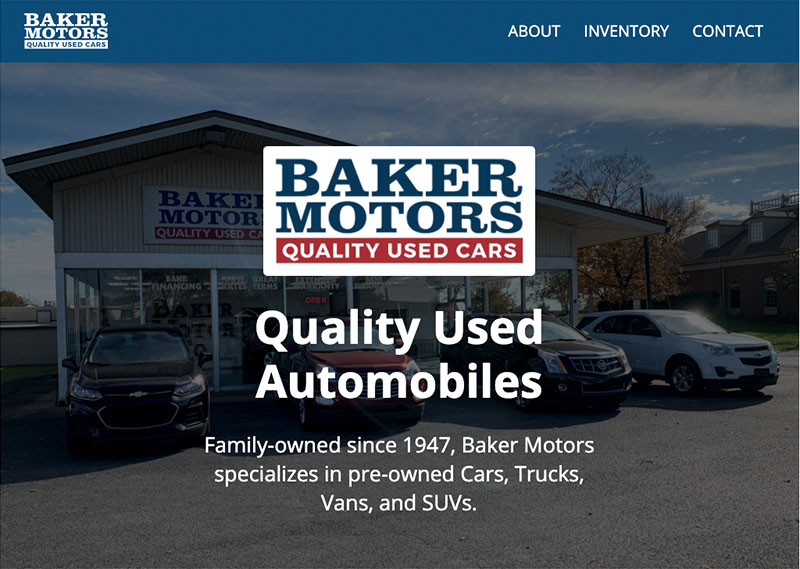 Baker Motors website