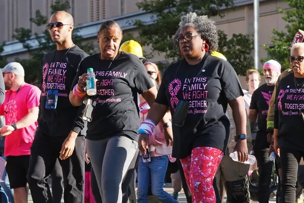 Participants walk in the 2022 Oklahoma City Susan G. Komen MORE THAN PINK Walk in downtown Oklahoma City, Saturday, October 22, 2022. The walk raised funds to support breast cancer patients and health equity programs.