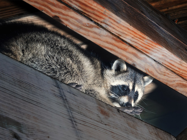 raccoon in an attic