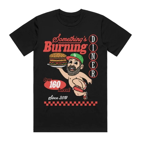 Something's Burning Diner Tee - Black