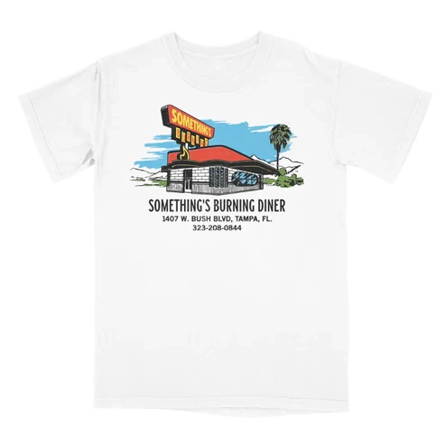 Something's Burning Diner Tee - White