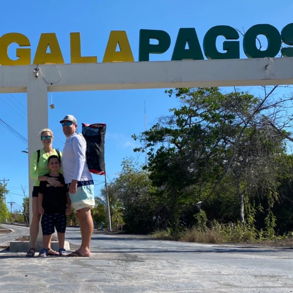 image of the family in the Galapagos Islands