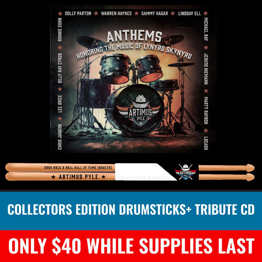  Artimus Pyle – Anthems Honoring The Music Of Lynyrd Skynyrd Album + Collectors Edition Drumsticks