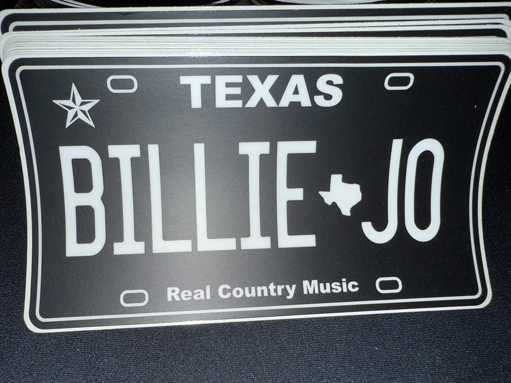 Billie Jo TX License Plate Sticker