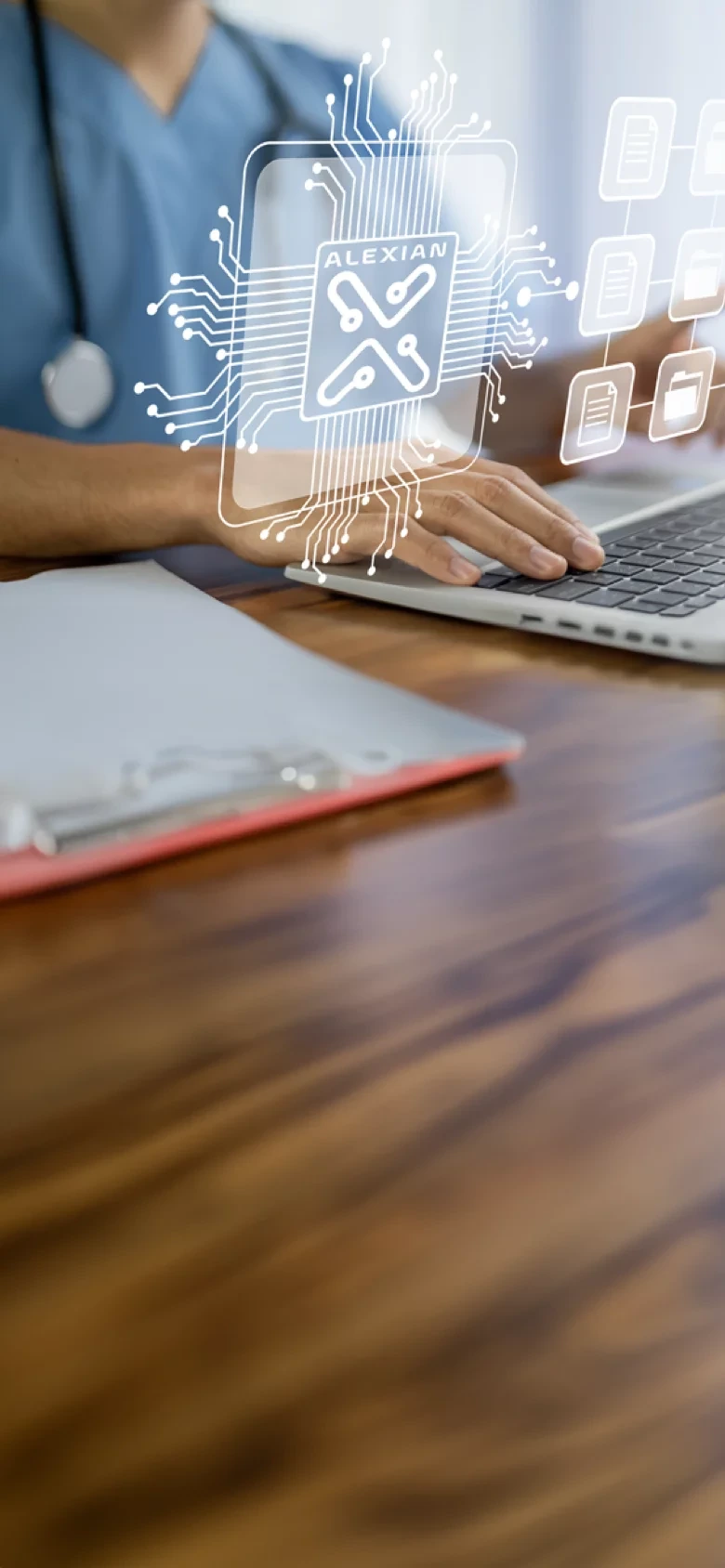 image of a doctor working at a laptop computer