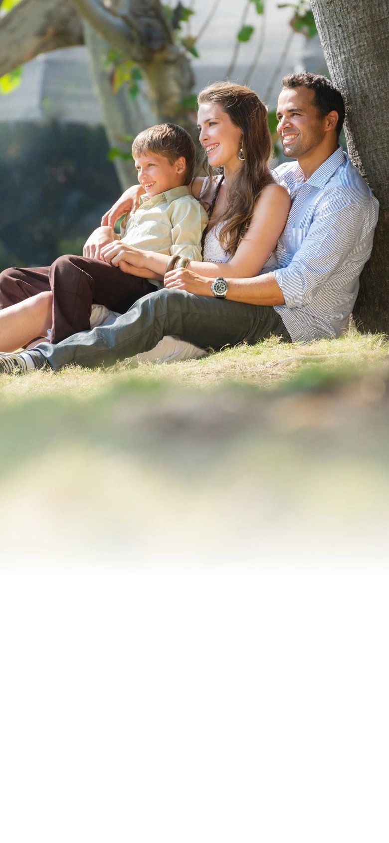 Image of a family outside
