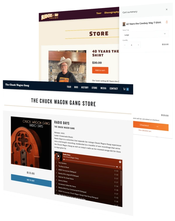 screenshots of e-commerce on fileSwift