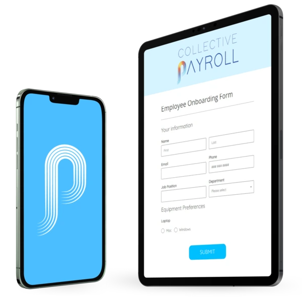image of devices featuring the payroll software