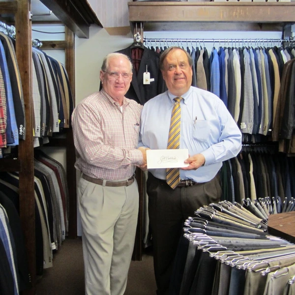 Larry McDaniel and customer Mike Ownbey