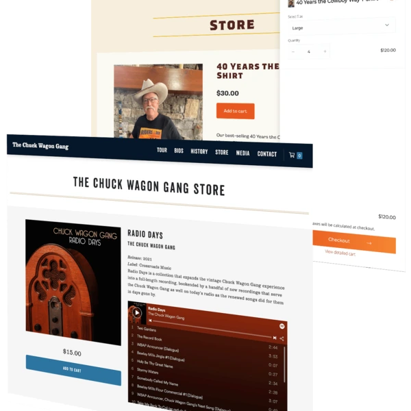 screenshots of e-commerce on fileSwift