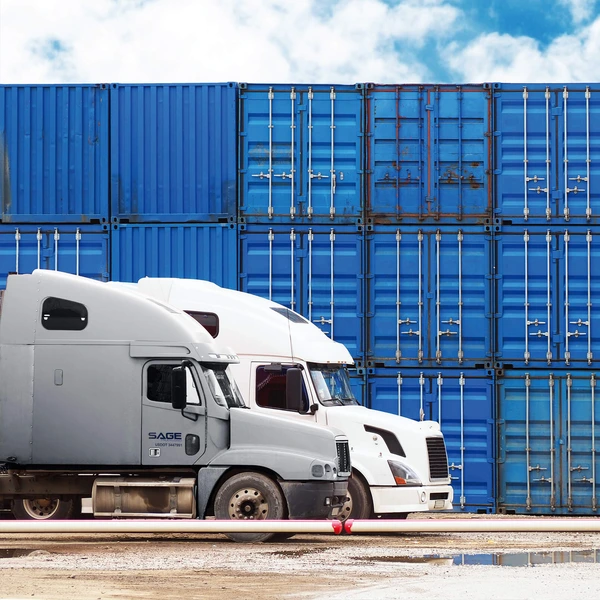 trucks and containers