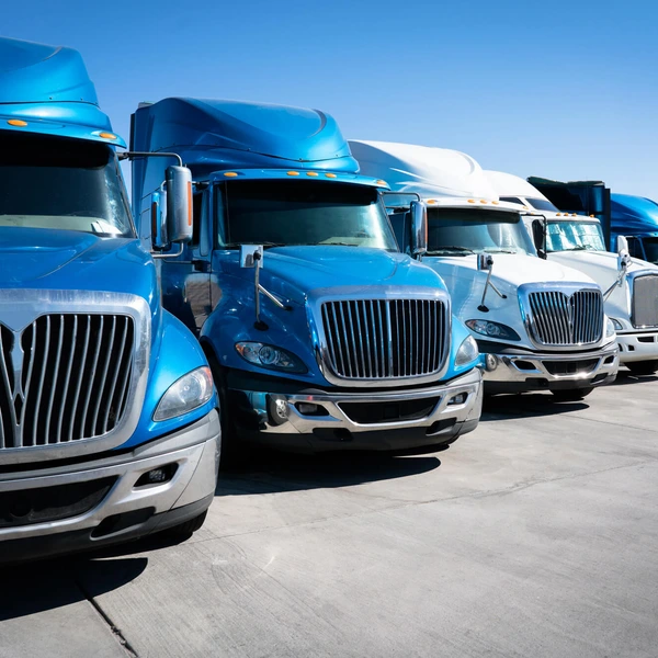 trucks in a row