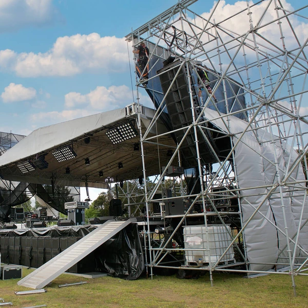 image of a stage built