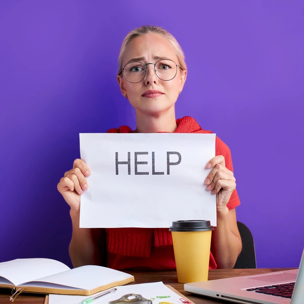 image of a stressed school administrator