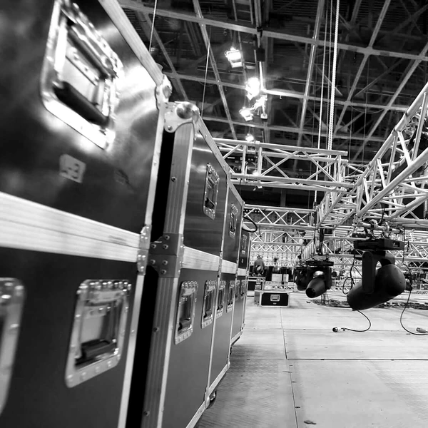road cases and lighting rig