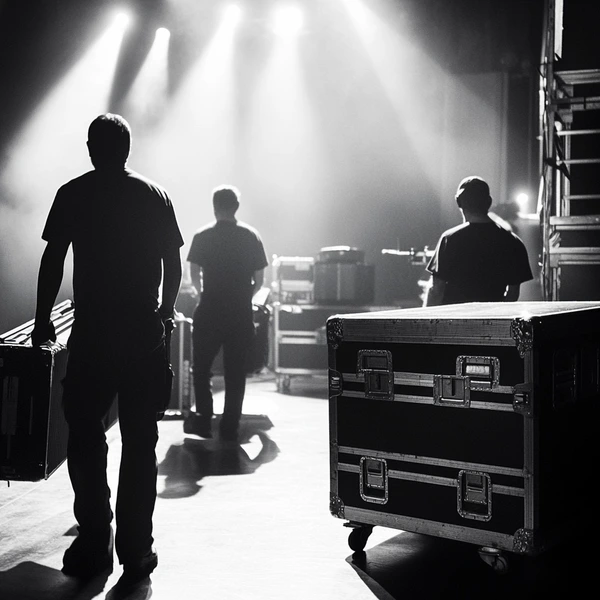 image of crew carrying road cases