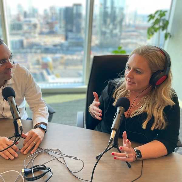 Lisa Piercey speaking on a Podcast