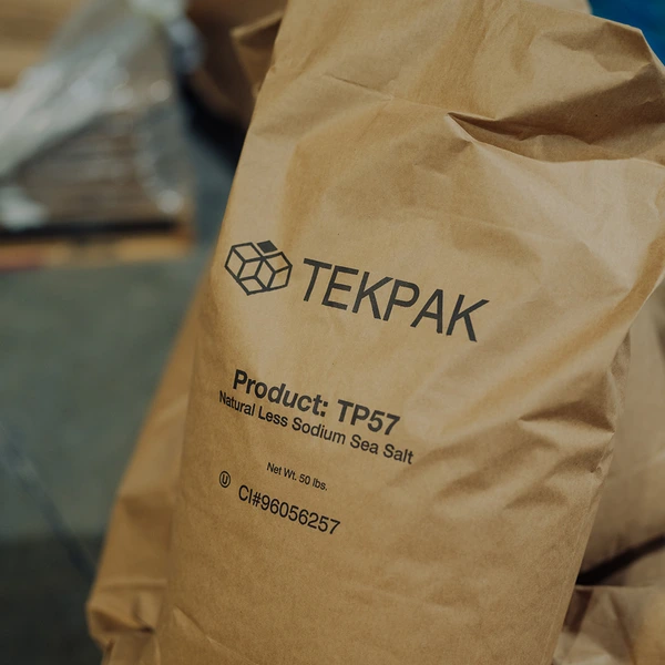 TEKPAK reduced sodium sea salt package